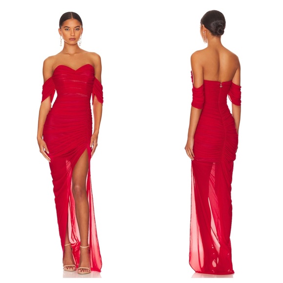 Nookie Dresses & Skirts - Nookie Dita Mesh Gown in Red Maxi Size Medium